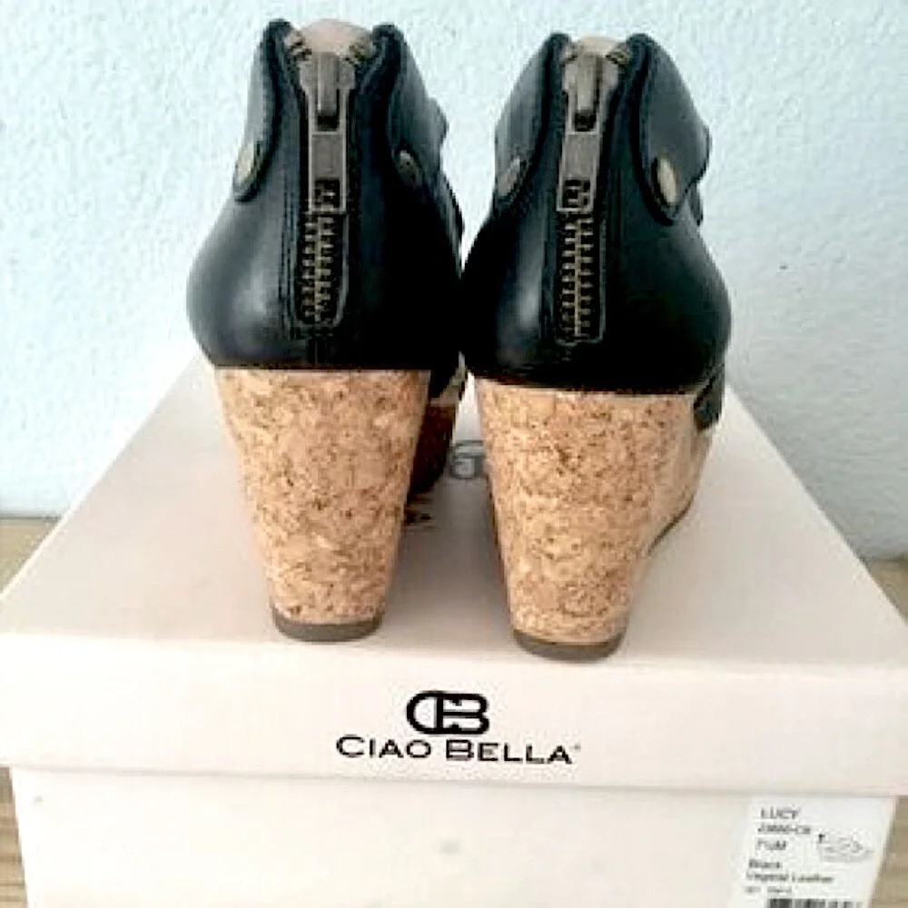 Ciao Bella Cork Wedge Shoes NIB